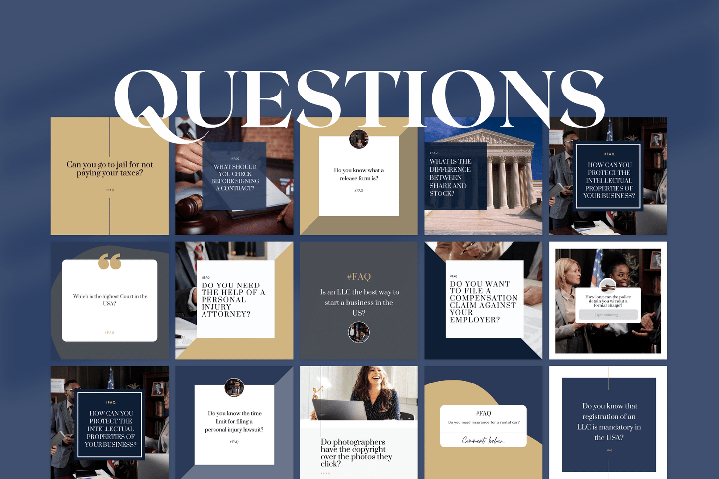 300 Law Templates for Social Media