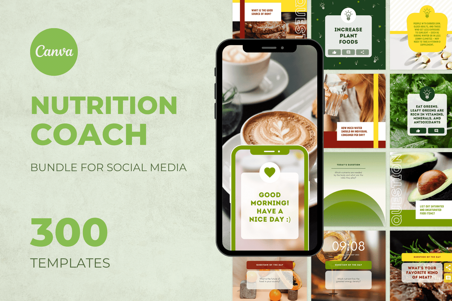 300 Nutrition Coach Templates for Social Media