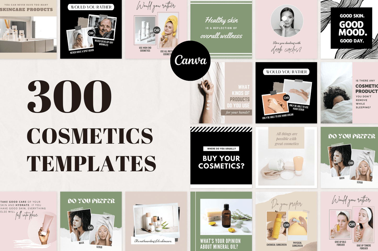 300 Cosmetics Templates for Social Media