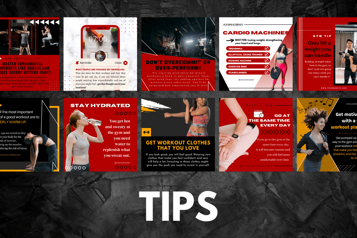 200 Gym Templates for Social Media